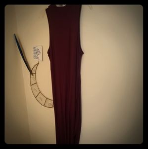 Mock neck asymmetrical dress